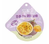 Peel fudge 8 kinds of fruit candy，Mango Peelable Candy，Lychee Grape White peach candy,50% juice content,Peelable Candy,Desserts，Peeling Gummy Candy，New Year Candies， snack gifts (Passion fruit,10bag)