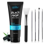 Peel Off Blackhead Removal Mask, Blackhead Masks, Facial Cleansing Mud Mask, Remove Acne Whitehead, Natural Charcoal for Purifying, with Blackhead Remover Extractor Tools Kit & Face Mask Brush