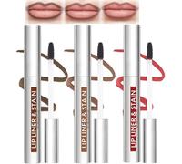 Peel Off Lip Liner Set, 3PCS Peel Off Tattoo Lip Liner with Matte Finish, Waterproof Lip Stain, Highly Pigmented Lip Tint, Tattoo Lipstick Makeup Gift for Women (Light Brown/Dark Brown/Burgundy)