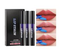 Peel Off Lip Stain, 3-Piece Waterproof Face Makeup, Peel Off Lipstick Kit for School, Travel, Stage, Night Out, Vacation, Party, Wedding, Date & Work