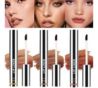 Peel Off Matte Lip Liner Tattoo Set, Burgundy Red & Dark Brown & Light Brown Long Lasting Highly Pigmented Lip Colour
