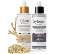 Peel Shot, Blackhead Remover,Face Exfoliator, Black Rice & White Rice Peeling Face Serum, Deep Pore Cleanse, AHA+BHA, Niacinamide, Hydrate And Exfoliate For All Skin Types（80ml*2）