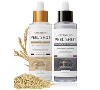 Peel Shot, Blackhead Remover, Face Exfoliator, White Rice & Black Rice Peeling Face Serum, Deep Pore Cleanse, AHA+BHA, Niacinamide, Hydrate and Exfoliate for All Skin Types（80ml*2）