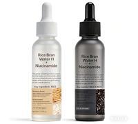 Peel Shot Glow Rice Ampoule Duo, 2 Pack Face Exfoliator Rice Toner, Gentle Exfoliating Scrub for Face & Body, Refines Pores & Skin Texture, Radiant Complexion, AHA + BHA, Niacinamide (60ml*2)