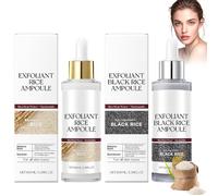 Peel Shot Glow Rice Ampoule Duo, 2 Pieces Black and White Rice as Exfoliant, Rice Scrub for the Face, Moisturising, Blackhead Remover & Exfoliant for All Skin Types (100 ml x 2)