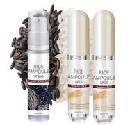 Peel Shot Glow Rice Ampoule Duo, 2Pcs White Rice Lip Oil + Black Rice Lip Scrub, Lip Oil Set, Gentle Soft Exfoliating Lip Exfoliator, Hydrating Formula Lip Exfoliator Skin Remover (3PC-white*2+black)