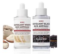 Peel Shot Glow Rice-Ampoule Duo for Face & Body|Gentle Exfoliating Serum|Black & White Rice Extract|Pore & Blackhead Minimizer|Hydrating Brightening, Niacinamide, Skin Texture Refining|2PCS Set