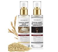Peel Shot Glow Rice Ampoule Duo, Gentle Face Exfoliator, White & Black Rice Blackhead Remover, Deep Pore Cleanse, AHA+BHA, Niacinamide, Hydrate & Exfoliate for All Skin Types（80ml*2）
