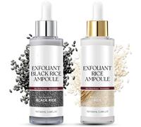 Peel Shot Glow Rice Ampoule Duo, Peel Shot Black Rice Duo, Black and White Rice as Exfoliation, Rice Scrub for the Face, Moisturising Blackhead Remover for All Skin (2 Pieces, 100 ml)