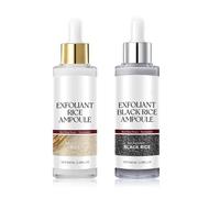 Peel Shot Glow Rice Ampoule Duo, Peel Shot Black Rice Duo, Rice Scrub for the Face, Black and White Rice as Exfoliating (2 Pieces, 100 ml)