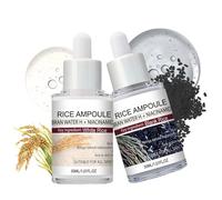 Peel Shot Glow Rice Ampoule Duo White Rice + Black Rice Ampoule - Body Scrub Exfoliator Pore Minimizer - Soft Exfoliating Peel Shot Body Scrub - Black Rice Exfoliant for All Skin Types