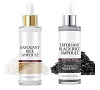 Peel Shot Glow Rice Ampoule Duo - White Rice + Black Rice Ampoule Face Scrub Exfoliator | Pore Minimizer for Face | Gentle Facial Cleanser & Body Exfoliator Dead Skin Remover for All Skin Types