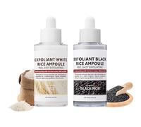 Peel Shot Glow Rice Ampoule Duo White Rice+Black Rice Ampoule -Gentle Skin Peel for Face Body -Soft Exfoliator Face Rice Toner -Face Exfoliator for All Skin Types - Blackheads Remover for Women & Men