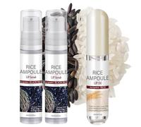 Peel Shot Glow Rice Ampoule Duo, White Rice Lip Oil + Black Rice Lip Scrub, 2Pcs Lip Oil Set, Gentle Soft Exfoliating Lip Exfoliator, Hydrating Formula Lip Exfoliator Skin Remover (3PC-white+black*2)