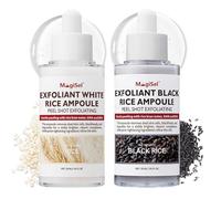 Peel Shot Glow Rice Ampoule Set,White Rice + Black Rice Ampoule, Face Gentle Exfoliator Pore Minimizer, Body Exfoliator Dead Skin Remover for All Skin Types, Gentle Soft Facial & Body Exfoliator