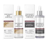 Peel Shot Glow Rice Exfoliating Essence - White Rice Serum & Exfoliating Black Rices Ampoule, Gentle Face Scrub for Pore Minimizing, Dead Skin Remover for All Skin Types