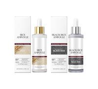 Peel Shot Glow Rice Scrub & Ampoule Duo - White Rice + Black Rice Facial & Body Exfoliator for Dead Skin Cells, Blackheads & Pores - Gentle Face Scrub for All Skin Types (200ml)