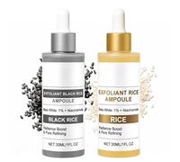 Peel Shot,Rice Ampoule Duo,White & Black Rice Face Exfoliator,Gentle Face & Body Scrub for Dead Skin, Blackheads - Anti-Aging Dead Skin Remover for All Skin Types（Set ，30ml)