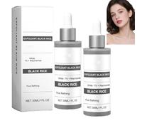 Peel Shot Rice Serum, White & Black Rice Peeling Exfoliator, Hydrating, Pores Minimizer, Gentle Blackhead Remover, Gentle Exfoliating Serum for Face & Body, Brightening Skin Tone (2black)