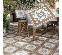 Peel & Stick Floor Tiles, 1.8MM Thick Waterproof Non-Slip Square Floor, 457x457 Mm, for Stairs Kitchen & Dining Room(28 pcs/5.88m²/63sq.ft)