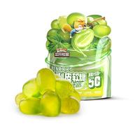 Peelable Candy, 50% Fruit Juice Content,1.76 Oz/Bag, Mango, Grape, White Peach, Nutritious and Healthy Fruit Candy, Peelable Gummy Sweets for Children,Parties, Wedding (Green grape flavor,2bags)