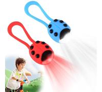 Peelanmall Pack of 2 Children's Scooter Light, IPX5 Waterproof LED Backpack Light, Pram Light, LED Children's Scooter Light, LED Warning Light with 3 Light Modes for Children's Scooter, Hiking Stick