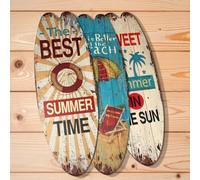 Peelanmall Pack of 3 Surfboard Decoration, Surfboard Signs, 45 x 16 cm, Wall Decoration, Beach Welcome Sign, Tropical Bar Logo, Summer Decoration for Beach Walls, Tropical Bars, Party Decorations at