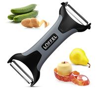 Peeler for Potato Vegetable Orange - Heavy Duty Double Sided Dual Purpose Non Slip Grip Apple Fruit Y Peeler with Ultra Sharp Stainless Steel Straight and Serrated Blades, Dishwasher Safe