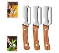 Peeler,Vegetable Peeler, Multi-Functional Vegetable Peeler for Kitchen, Multi Function Peeler Knife, Stainless Steel Peeler with Wooden Handle for Fruit & Potato Peeler (3PC)