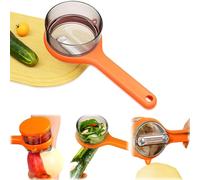 Peeler with Container Double-Sided Blade Vegetable Peeler with Storage Box Multifunctional Veggie Carrot Potato Peeling Tool Smooth Peeling (Orange)