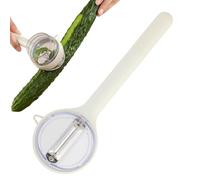Peeler with drip tray, ergonomic stainless steel, fruit peeler with storage box, for potatoes, cucumbers, courgettes, pears, oranges, restaurant, picnic and camping