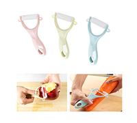 Peelers for Kitchen, Ceramic Blade Peelers for Fruit, Potato,Sharp, Not Rusty Vegetable Set of 3-Pink/Blue/Green
