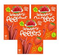 Peelers Strawberry Fruit Snacks, Natural Sweet Treats, Made in Britain, 5 Pack x 10g Real Fruit Healthy Snack Box, Chewy Pastilles, Pack Of 3