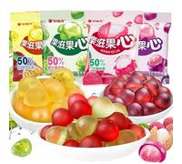 Peeling fruit fudge,7 kinds of fruit flavored fudge,50% fruit juice content,Healthy nutritious dessert,grape lychee fudge,wedding candy,Gummy Candy,Snack Gifts (4 Flavors of peel fudge,20packs)