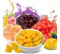 Peeling fruit juice fudge, mango sugar, fruit soft candy, cute candy, gummy candy, Chinese snacks, delicious Dim sum, healthy fruit snacks, Chinese food, Halloween candy (6 flavors mixed,500g)