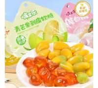 Peeling Fruit Juice Fudge,Mixed white peach mango grape assorted fruit flavor soft candy,chewing candy,Instant desserts snack,Wedding Candies,Dim Sum,Leisure snacks gift pack (Green Mango,12bag)