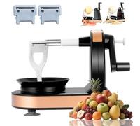 Peelpro Electric Peeler, Automatic Fruit & Veggie Peeler with Suction Base, Reusable Multi-Functional Appliance with Cutter Attachments for Quick Kitchen Preparation, for Home Apple Potato (Black)