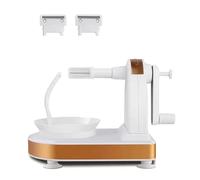 PeelPro Peeler, Automatic Fruit & Veggie Peeler - Multi-Functional Apple, Pear, Potato Cutter & Slicer, Hand-Cranked Peelers with Stainless Steel Blades and Suction Base (Black)
