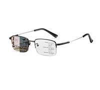 PEEPAI Photochromic Progressive Multifocus Reading Glasses Outdoor UV400 Sunglasses Computer Anti Blue Light Glare Transition Eyeglasses for Men Women 2.0