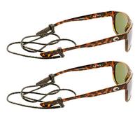 Peeper Keepers Braided Leather Eyewear Retainer Eyeglass Strap Cord | Thin Sunglass & Glasses Holder Keeper Lanyard | 2pk Bundle + Cloth, Dark Brown