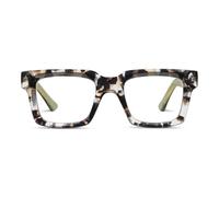Peepers by PeeperSpecs Women's Spotlight Blue Light Blocking Reading Glasses and No Correction Eyewear Square, Sand Quartz/Green, 1.5