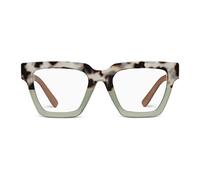 Peepers by PeeperSpecs Women's Take a Bow Square Blue Light Blocking Reading Glasses, Chai Tortoise/Green, 51
