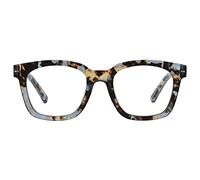 Peepers by PeeperSpecs Women's to The Max Soft Square Progressive Light Blocking Glasses, Blue Quartz, +1.50 + 1.5