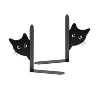Peeping Cat Book Ends, Non-Slip Metal Bookend, 6 Inch Desktop Shelf Organizer FOR Books and Decor, Sturdy Decorative Book Holder Single Pair, Cute Cat Design for Kids Desk, Living Room, Bedroom, Dorm