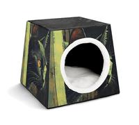 Peeping on The Wall Cat Bed for Indoor Cats - Foldable Cat & Dog House with Removable Cozy Cushion, Waterproof Oxford Washable Pet House for Small Pets 13.8" X 13.8" X 11.8"