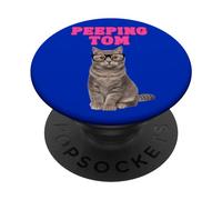 PEEPING TOM CAT WITH SPECTACLES PopSockets Swappable PopGrip