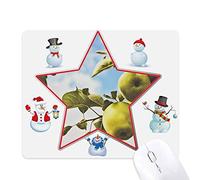 Peer Fresh Temperate Fruit Picture Christmas Snowman Family Star Mouse Pad