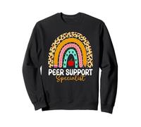 Peer Support Specialist Leopard Rainbow Healthcare Doctor Sweatshirt