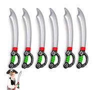 Peerless 6Pcs 70Cm/28Inches Inflatable Swords Toy Safe Pirates Sword Toy for Pirate Cosplay Supplies Stage Props Party Photo Prop Kids Swords Toy Gift Halloween Party Favors