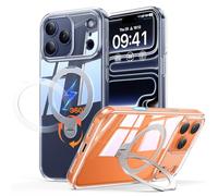 Peerock for iPhone 17 Pro Max Case: with 360° Spin Magnetic Stand, Camera Control Button, Fit for MagSafe, Military Drop Protective Slim Phone Cover for 17 ProMax with Ring Kickstand, 6.9", Clear